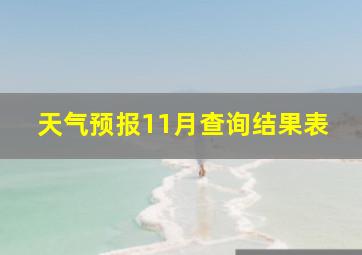 天气预报11月查询结果表