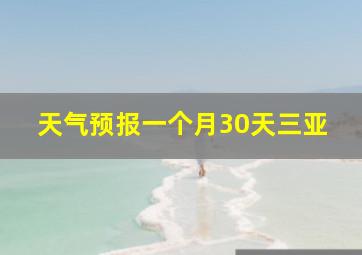 天气预报一个月30天三亚