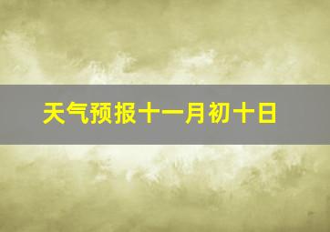 天气预报十一月初十日