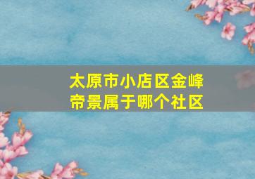 太原市小店区金峰帝景属于哪个社区