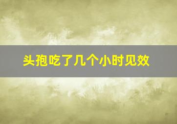 头孢吃了几个小时见效