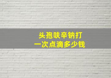 头孢呋辛钠打一次点滴多少钱