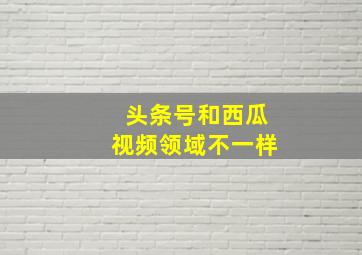 头条号和西瓜视频领域不一样