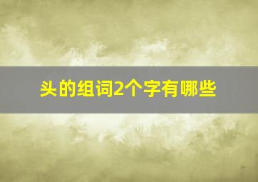 头的组词2个字有哪些