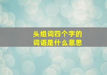 头组词四个字的词语是什么意思