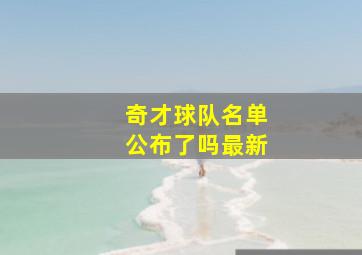 奇才球队名单公布了吗最新