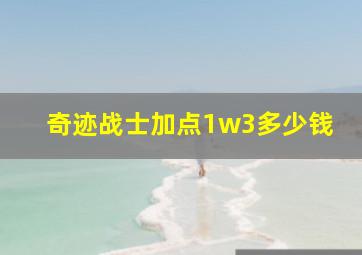 奇迹战士加点1w3多少钱