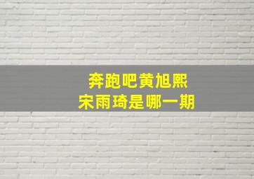 奔跑吧黄旭熙宋雨琦是哪一期