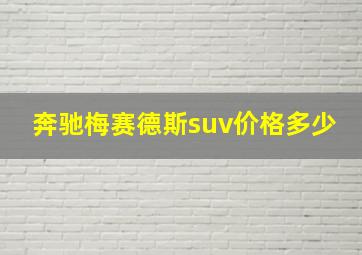 奔驰梅赛德斯suv价格多少