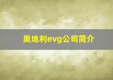 奥地利evg公司简介