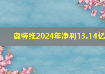 奥特维2024年净利13.14亿