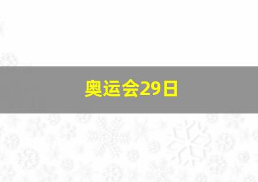 奥运会29日