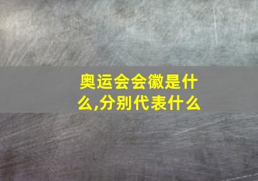 奥运会会徽是什么,分别代表什么