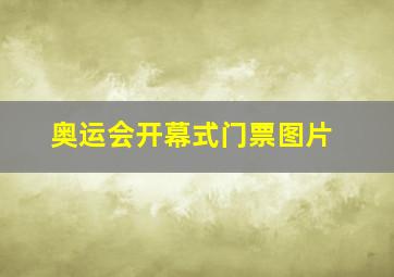 奥运会开幕式门票图片