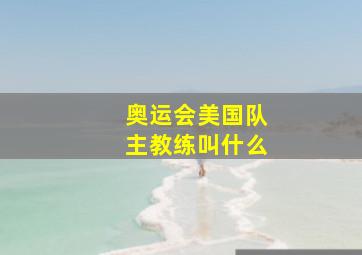 奥运会美国队主教练叫什么