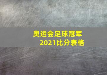 奥运会足球冠军2021比分表格