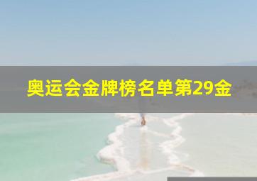 奥运会金牌榜名单第29金