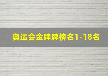 奥运会金牌牌榜名1-18名