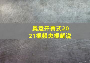 奥运开幕式2021视频央视解说