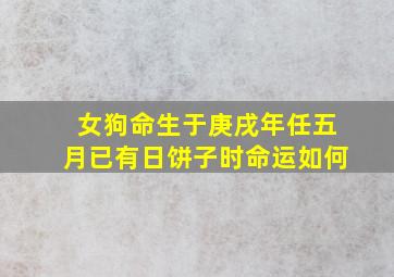 女狗命生于庚戌年任五月已有日饼子时命运如何