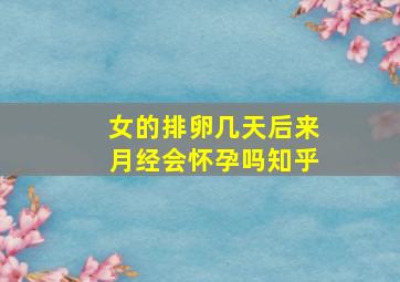 女的排卵几天后来月经会怀孕吗知乎