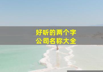 好听的两个字公司名称大全