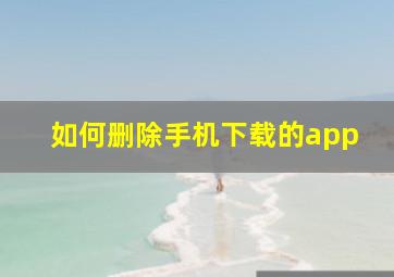 如何删除手机下载的app