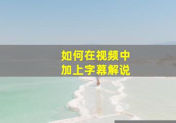 如何在视频中加上字幕解说