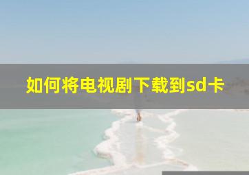 如何将电视剧下载到sd卡