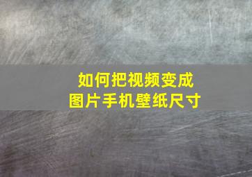 如何把视频变成图片手机壁纸尺寸