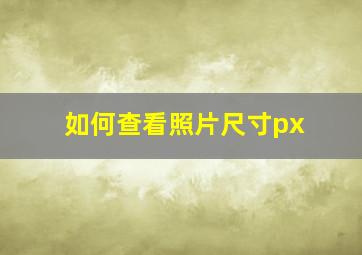 如何查看照片尺寸px