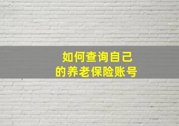 如何查询自己的养老保险账号