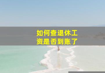 如何查退休工资是否到账了