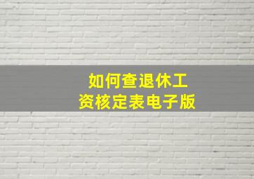 如何查退休工资核定表电子版