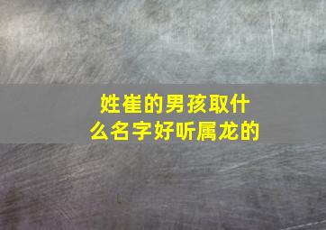 姓崔的男孩取什么名字好听属龙的