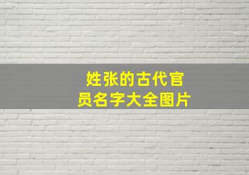 姓张的古代官员名字大全图片