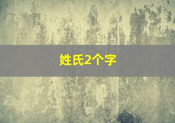 姓氏2个字