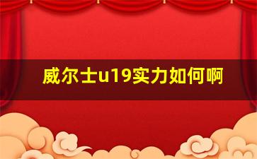 威尔士u19实力如何啊