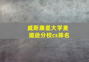 威斯康星大学麦迪逊分校cs排名