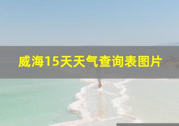 威海15天天气查询表图片