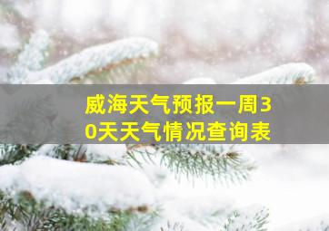 威海天气预报一周30天天气情况查询表