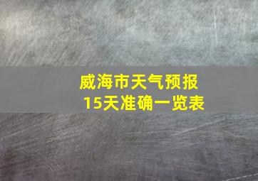 威海市天气预报15天准确一览表