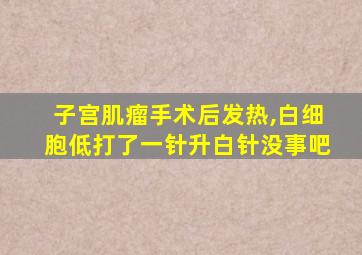 子宫肌瘤手术后发热,白细胞低打了一针升白针没事吧