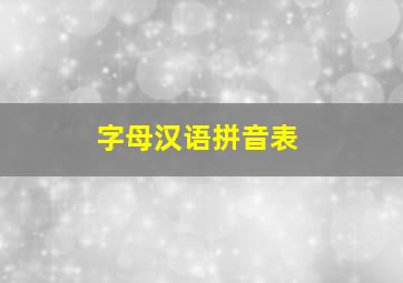 字母汉语拼音表