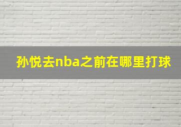 孙悦去nba之前在哪里打球