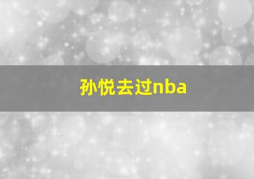 孙悦去过nba