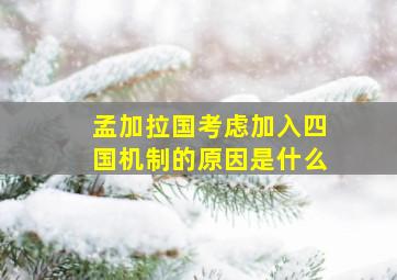 孟加拉国考虑加入四国机制的原因是什么