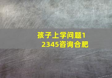 孩子上学问题12345咨询合肥