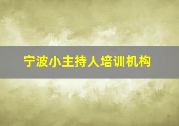 宁波小主持人培训机构