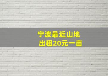 宁波最近山地出租20元一亩